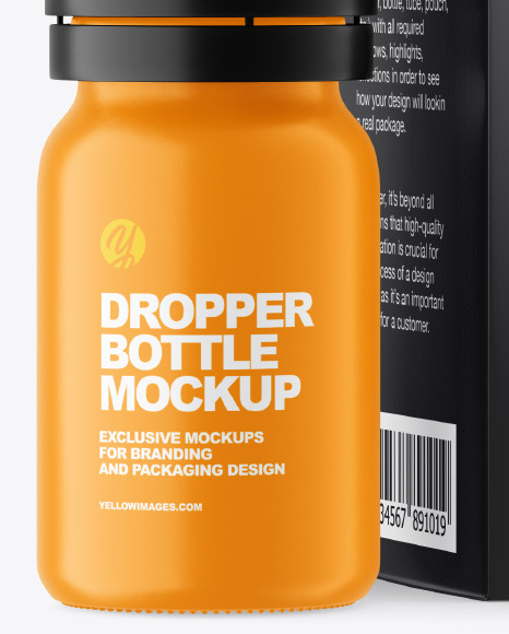 Matte Dropper Bottle w  Paper Box Mockup PSD #2