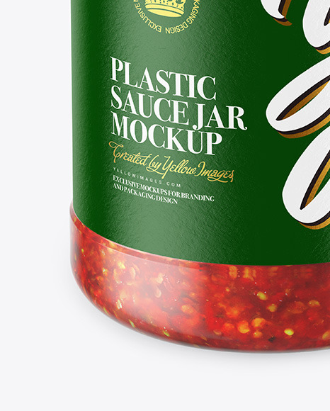 Glass Jar With Chili Sauce Mockup PSD #6