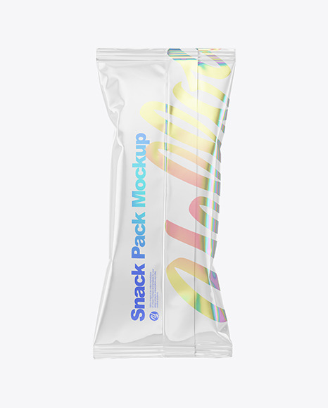 Glossy Snack Pack Mockup   Back View PSD #2