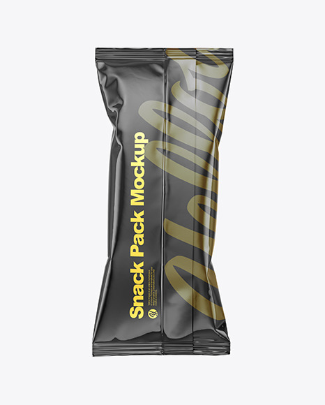 Glossy Snack Pack Mockup   Back View PSD #1