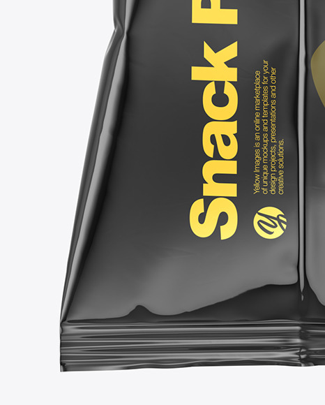 Glossy Snack Pack Mockup   Back View PSD #7