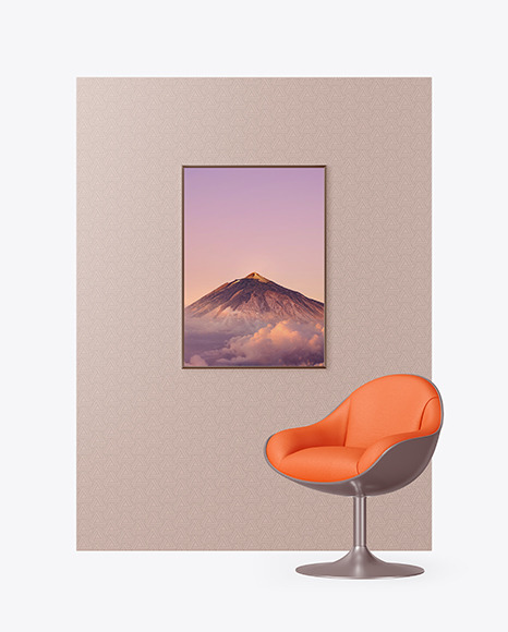 Photo Frame on the Wall Mockup