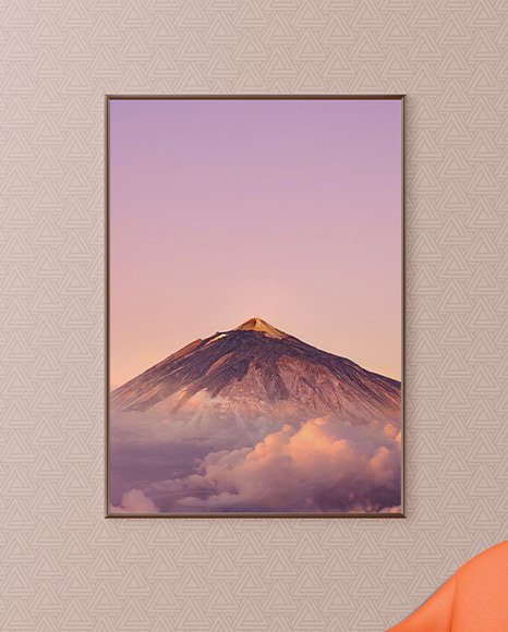 Photo Frame on the Wall Mockup PSD #1
