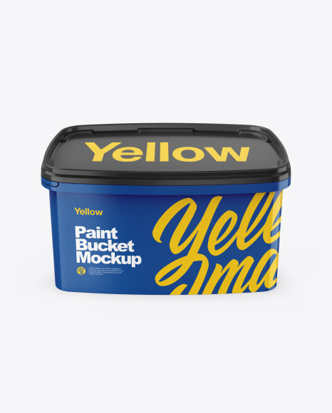 Download 10l Glossy Paint Bucket Mockup In Bucket Pail Mockups On Yellow Images Object Mockups