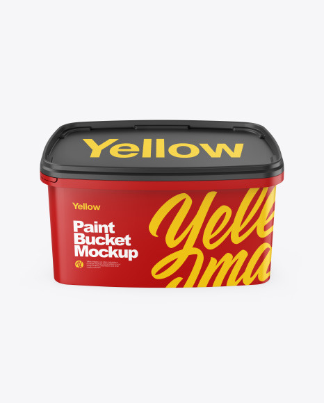 Download 10l Matte Paint Bucket Mockup In Bucket Pail Mockups On Yellow Images Object Mockups