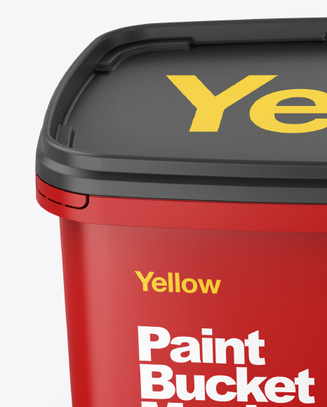 Download 10l Matte Paint Bucket Mockup In Bucket Pail Mockups On Yellow Images Object Mockups