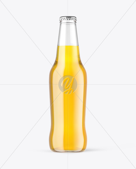 Free Clear Glass Lager Beer Bottle Mockup PSD Mockups