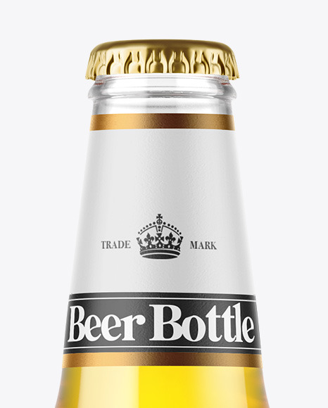 Download Clear Glass Lager Beer Bottle Mockup Yellow Author