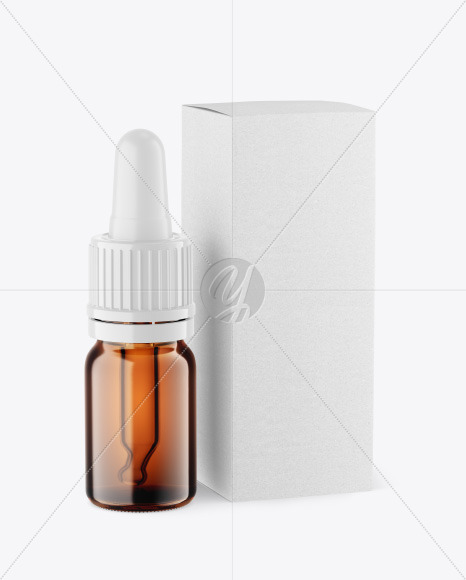 Amber Glass Dropper Bottle w  Kraft Box Mockup PSD #3
