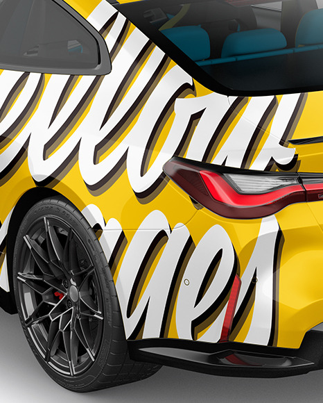 Compact Executive Car   Back Half Side View PSD #1