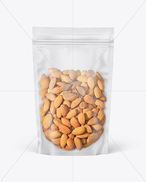 Frosted Plastic Pouch w  Almonds Mockup PSD #3