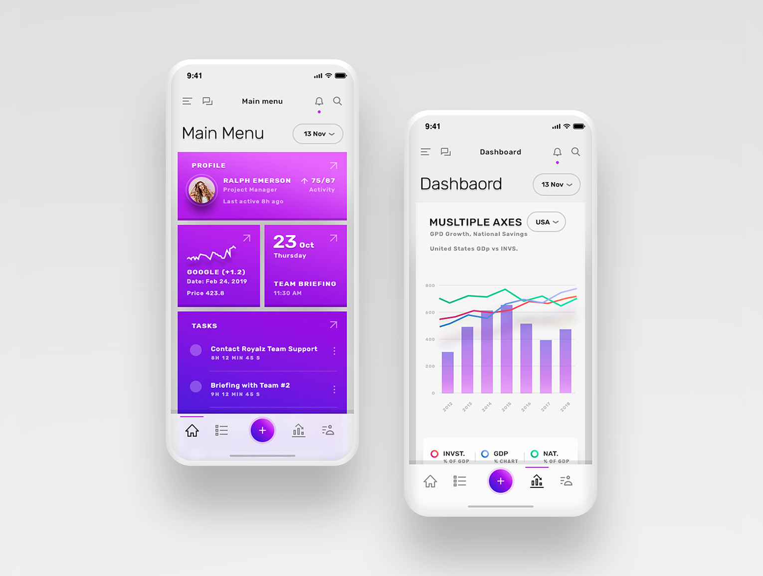 Vesper - Business & Dashboard Mobile App UI Kit