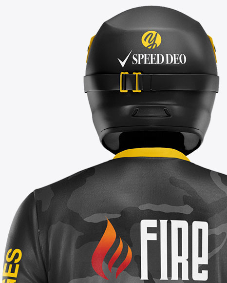 Download Motocross Racing Kit Mockup Back View In Apparel Mockups On Yellow Images Object Mockups