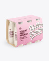 6x100ml Matte Yogurt Pack Mockup
