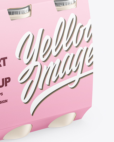 6x100ml Matte Yogurt Pack Mockup