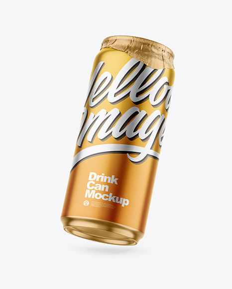 Download 440ml Matte Metallic Drink Can W Foil Lid Mockup In Can Mockups On Yellow Images Object Mockups