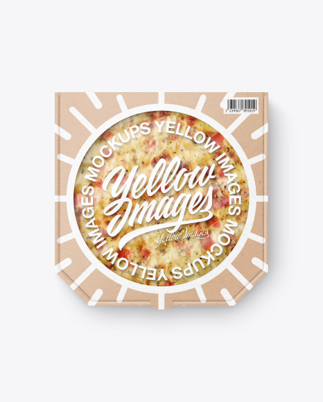 Kraft Paper Pizza Box Mockup PSD #2