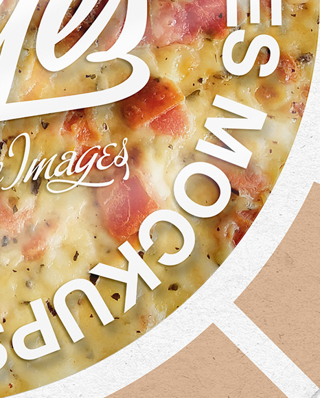 Kraft Paper Pizza Box Mockup PSD #3