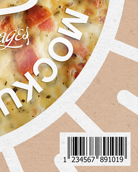Kraft Paper Pizza Box Mockup PSD #2