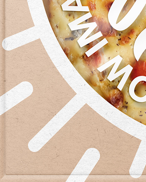 Kraft Paper Pizza Box Mockup PSD #1