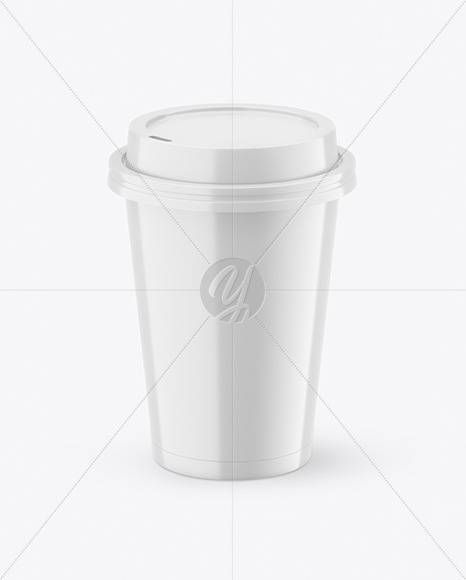 Glossy Paper Coffee Cup Mockup