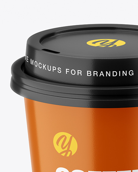 Glossy Paper Coffee Cup Mockup PSD #2