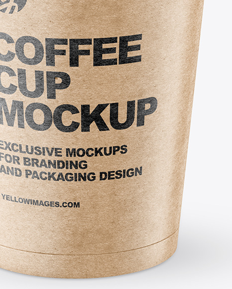 Kraft Paper Coffee Cup Mockup PSD #1