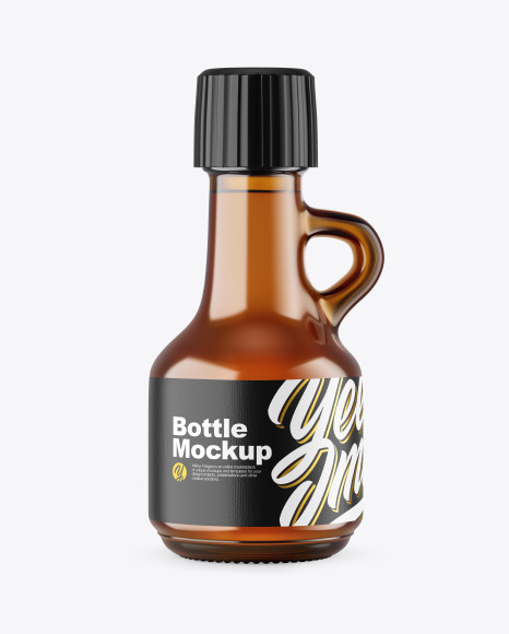 Amber Glass Bottle Mockup