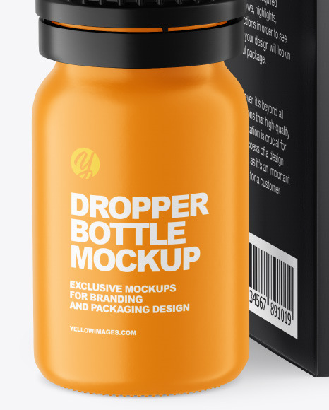 Matte Dropper Bottle w  Box Mockup PSD #2