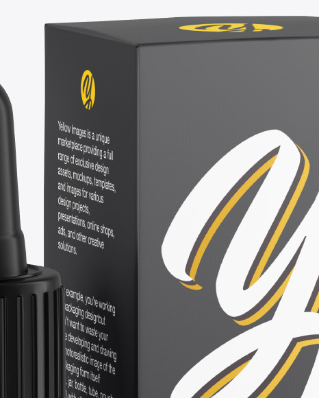 Matte Dropper Bottle w  Box Mockup PSD #1