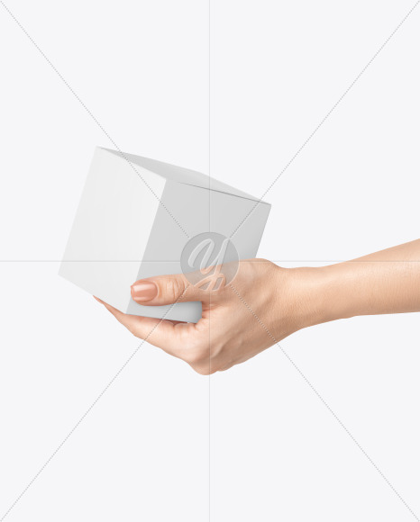 Box in a Hand Mockup PSD #3