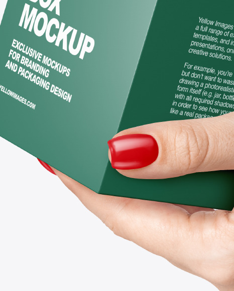 Box in a Hand Mockup PSD #1
