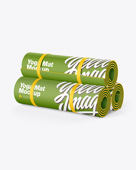 Three Rubber Yoga Mats Mockup