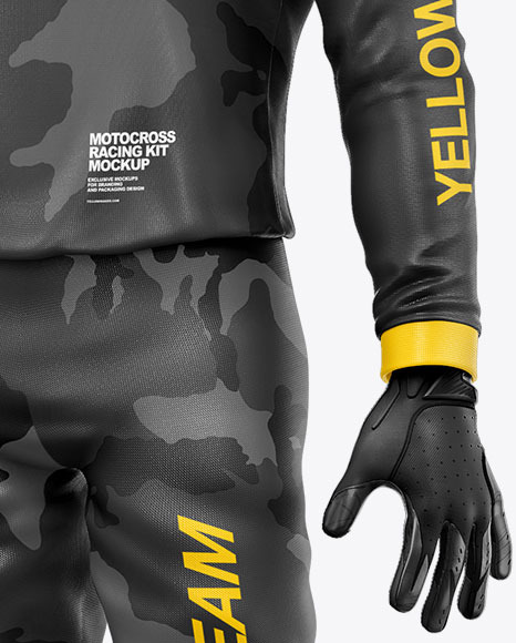 Motocross Racing Kit Mockup   Front Half Side View PSD #7