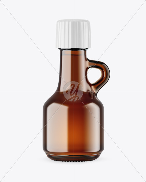 Dark Amber Glass Bottle Mockup PSD #3