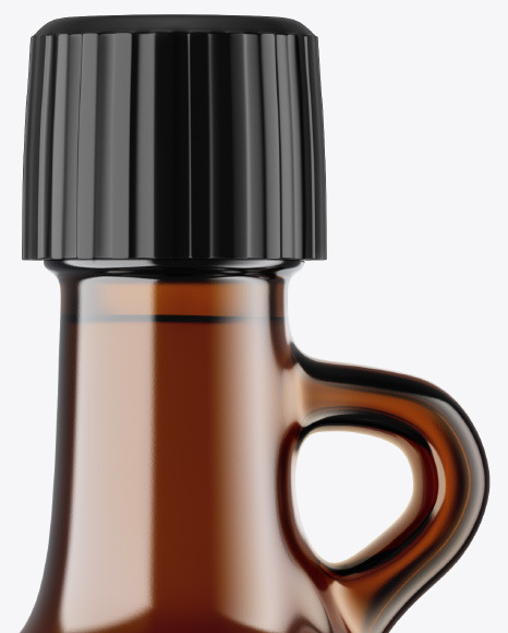Dark Amber Glass Bottle Mockup PSD #2