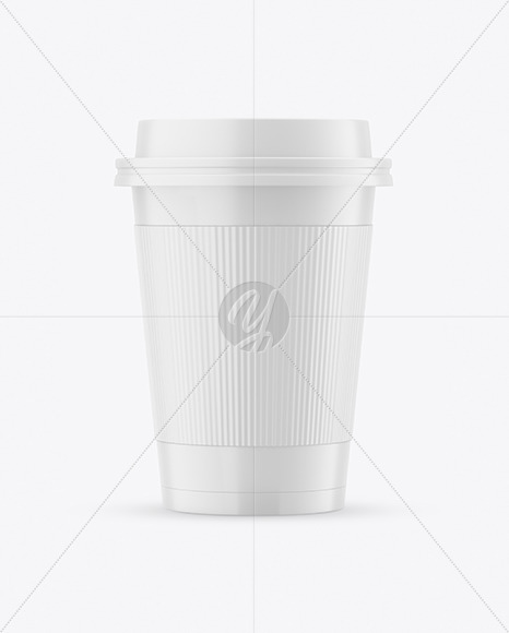 Matte Paper Coffee Cup with Holder Mockup PSD #3