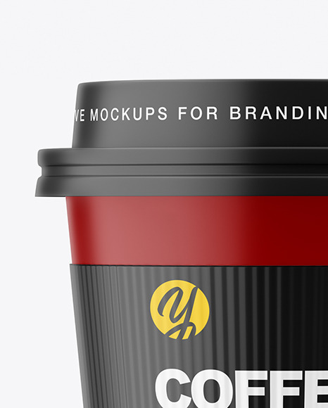 Matte Paper Coffee Cup with Holder Mockup PSD #1