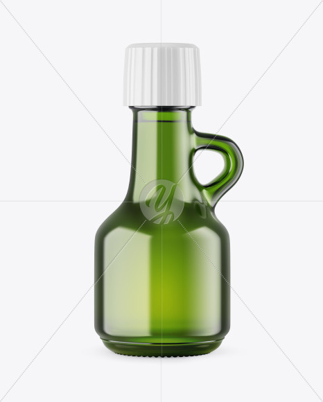 Green Glass Bottle Mockup PSD #1