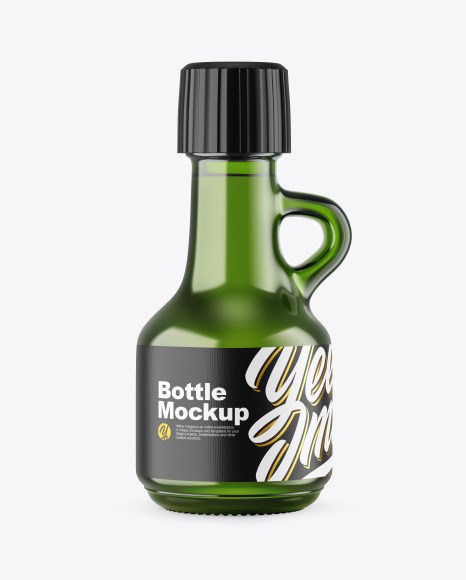 Green Glass Bottle Mockup PSD #2