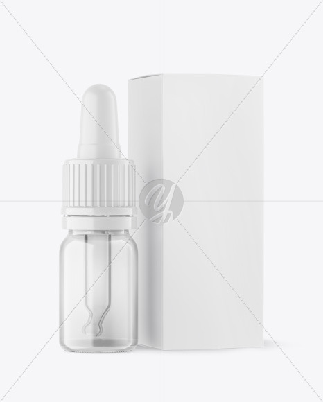 Clear Glass Dropper Bottle w  Paper Box Mockup PSD #3