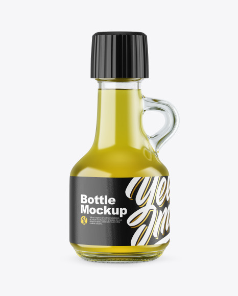 Clear Glass Oil Bottle Mockup