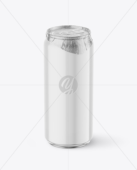 440ml Glossy Drink Can w/ Foil Lid Mockup