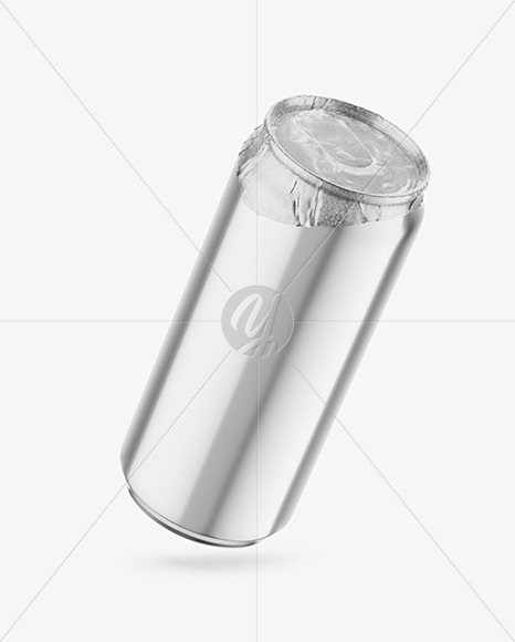 Free 440ml Glossy Metallic Drink Can w/ Foil Lid Mockup PSD Mockups