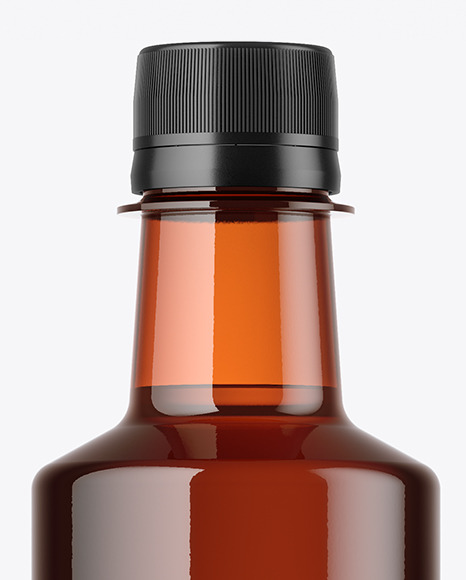 Amber Plastic Bottle Mockup PSD #2
