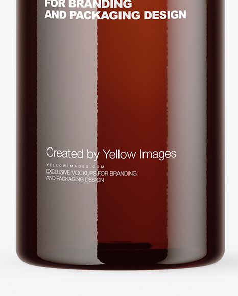 Amber Plastic Bottle Mockup PSD #1