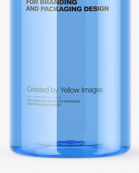 Blue Plastic Bottle Mockup PSD #1