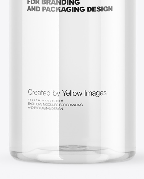 Clear Plastic Bottle with Water Mockup PSD #1