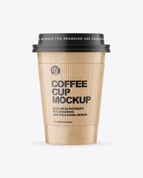 Kraft Paper Coffee Cup with Holder Mockup PSD #2