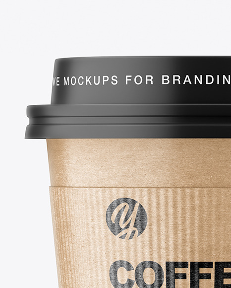 Kraft Paper Coffee Cup with Holder Mockup PSD #7